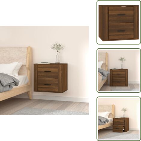 Comodino marrone - vidaXL Comodino a Muro Rovere Marrone 50x36x47 cm - Comodino con piano d'appoggio