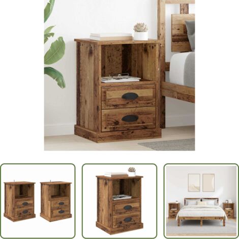 Comodino moderno -  Armadio da Notte 2 pcs Legno vecchio 36 x 43 x 60 cm