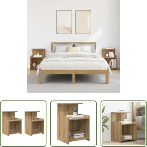 Comodino moderno -  Armadio da Notte 2 pcs Rovere artigianale 40 x 35 x 60 cm