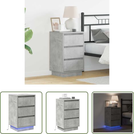 Comodino moderno -  Armadio da Notte con cassetto Grigio cemento 39 x 34,5 x 65 cm