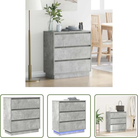 Comodino moderno -  Armadio da Notte con cassetto Grigio cemento 71 x 34,5 x 75 cm