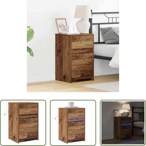 Comodino moderno -  Armadio da Notte con cassetto Legno vecchio 38 x 34 x 61 cm