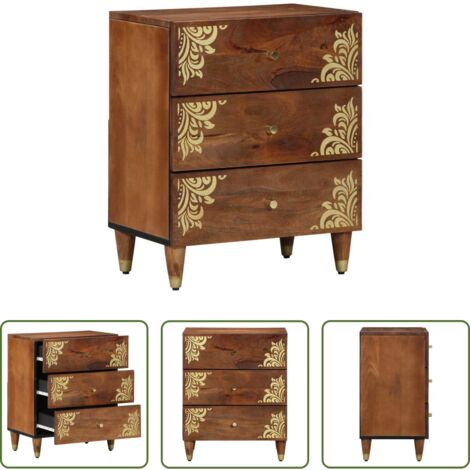 Comodino moderno -  Armadio da Notte con cassetto Marrone miele 50 x 33 x 62 cm