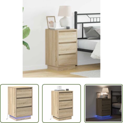 Comodino moderno -  Armadio da Notte con cassetto Rovere Sonoma 39 x 34,5 x 65 cm