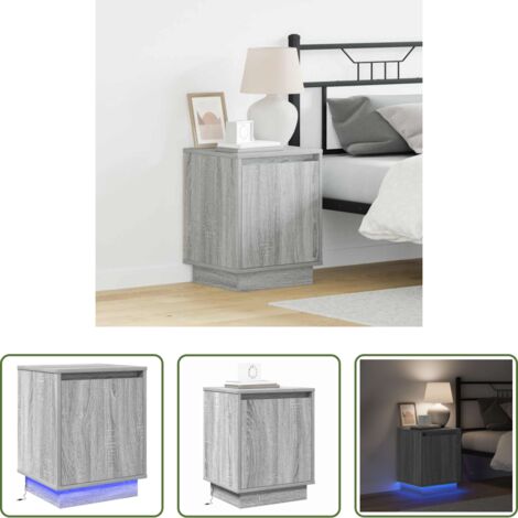 Comodino moderno -  Armadio da Notte Grigio 39 x 34,5 x 50 cm Legno multistrato