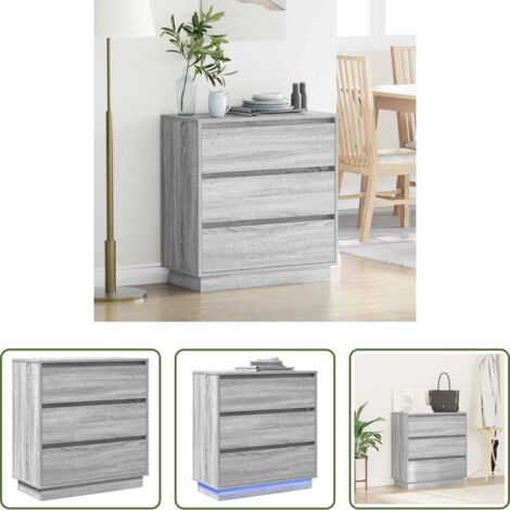 Comodino moderno -  Armadio da Notte Grigio 71 x 34,5 x 75 cm Legno multistrato