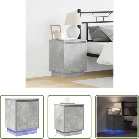 Comodino moderno -  Armadio da Notte Grigio cemento 39 x 34,5 x 50 cm