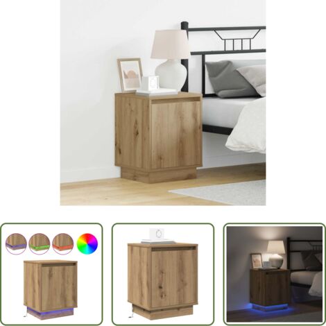 Comodino moderno -  Armadio da Notte Rovere artigianale 39 x 34,5 x 50 cm