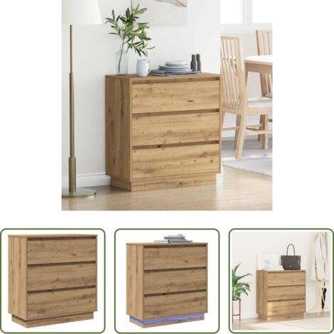 Comodino moderno -  Armadio da Notte Rovere artigianale 71 x 34,5 x 75 cm