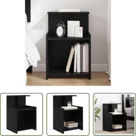 Comodino moderno -  Armadio da Notte Rovere Nero 40 x 35 x 60 cm Legno multistrato