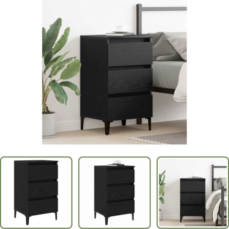 Comodino moderno -  Armadio da Notte Rovere Nero 40 x 35 x 69 cm Legno multistrato