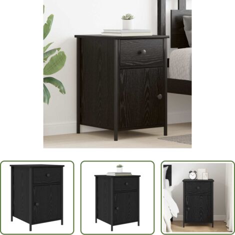 Comodino moderno -  Armadio da Notte Rovere Nero 40 x 42 x 60 cm Legno multistrato
