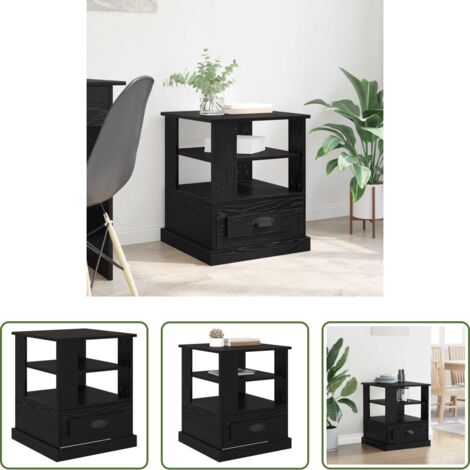 Comodino moderno -  Armadio da Notte Rovere Nero 50 x 50 x 60 cm Legno multistrato