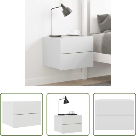 Comodino moderno -  Comodino Bianco 40x30x30 cm in Legno Multistrato