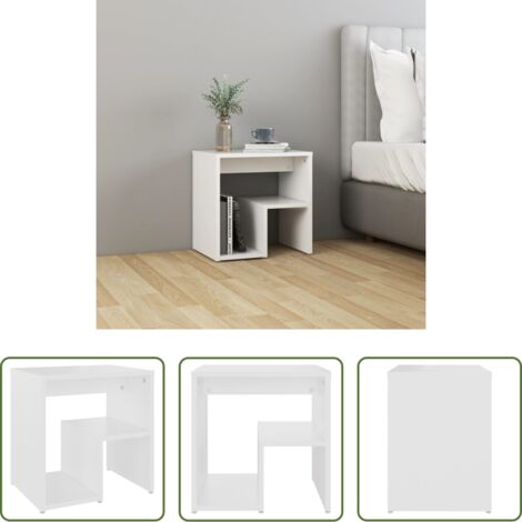 Comodino moderno -  Comodino Bianco 40x30x40 cm Legno Ingegnerizzato