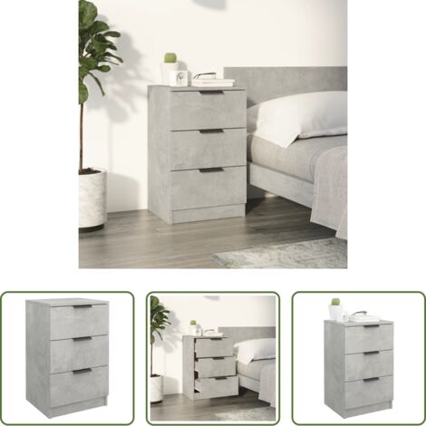 Comodino moderno -  Comodino Grigio Cemento 40x36x65 cm