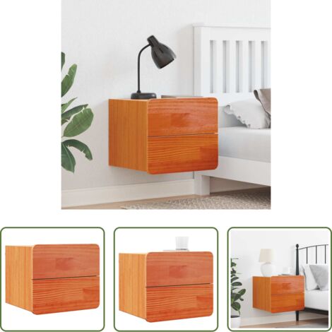 Comodino moderno -  Comodino Marrone cerato 39 x 34 x 33 cm Legno di pino massello