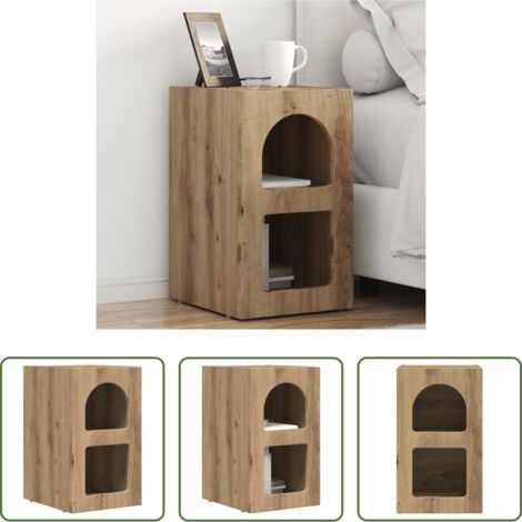 Comodino moderno -  Comodino Rovere artigianale 29,5 x 33,5 x 50 cm