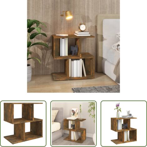 Comodino moderno -  Comodino Rovere Fumo 50x30x51,5 cm in Legno Multistrato