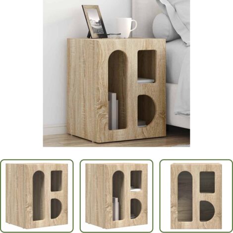 Comodino moderno -  Comodino Rovere Sonoma 40 x 35 x 50 cm Legno multistrato