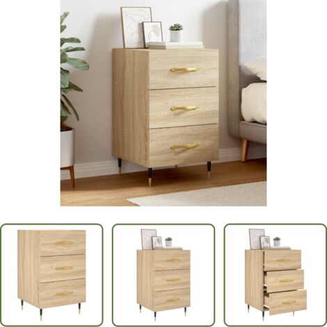 Comodino moderno -  Comodino Rovere Sonoma 40x40x66 cm in Legno Multistrato