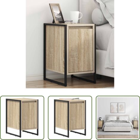 Comodino moderno -  Comodino Sonoma 39,5 x 30 x 50 cm Legno multistrato