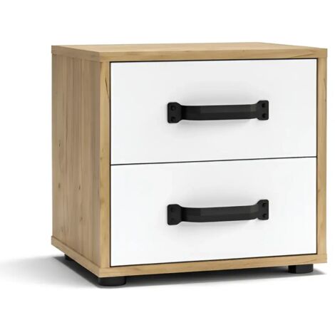 Comodino Mosso MO1 colore rovere e bianco