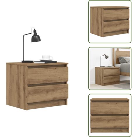 Comodino multifunzionale - vidaXL Comodino Rovere Artigianale 50x40x43.5 cm in Legno Multistrato - Comodino per camera da letto