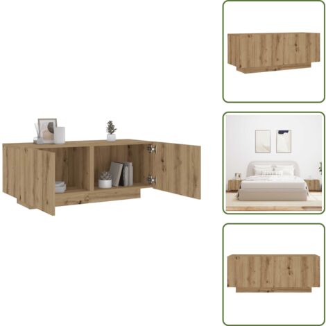 Comodino multistrato - vidaXL Comodino Rovere Artigianale 100x35x40 cm in Legno Multistrato - Comodino con piano espositivo