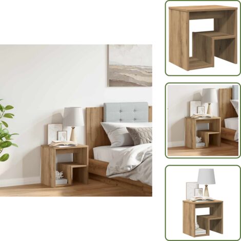 Comodino multistrato - vidaXL Comodino Rovere Artigianale 40x30x40 cm in Legno Multistrato - Comodino per camera da letto