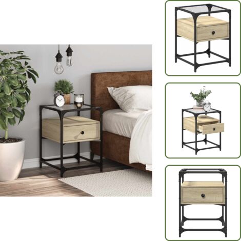 Comodino multistrato - vidaXL Comodino Rovere Sonoma 40x40x55 cm in Legno Multistrato -