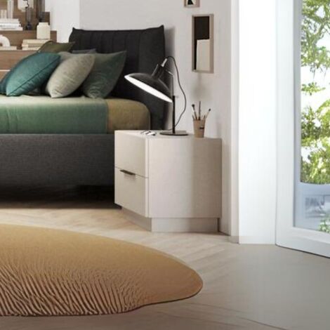 Comodino Musto 2 cassetti colore cashmere e antracite