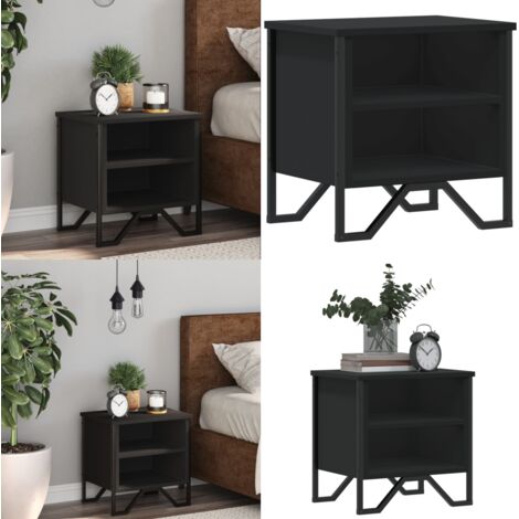 Comodino Nero 40x30x40 cm in Legno Multistrato - Comodino nero - Comodino da soggiorno
