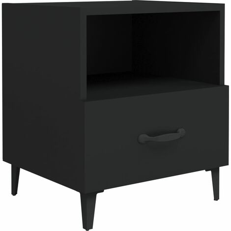 Comodino Nero in Legno Multistrato vidaXL
