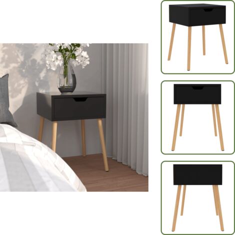 Comodino nero lucido - vidaXL Comodino Nero Lucido 40x40x56 cm in Legno Multistrato - Comodino con cassetto