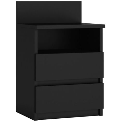 COMODINO NERO PER CAMERA DA LETTO DUE CASSETTI FURNITEX
