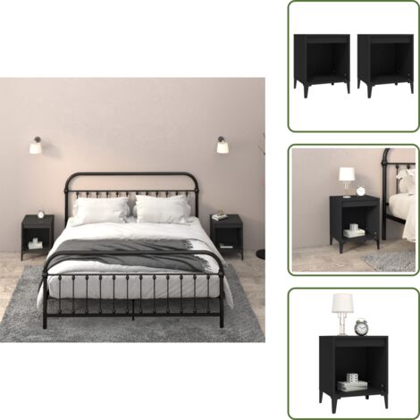 Comodino nero - vidaXL Comodini 2 pz Nero 40x35x50 cm - Comodino in legno