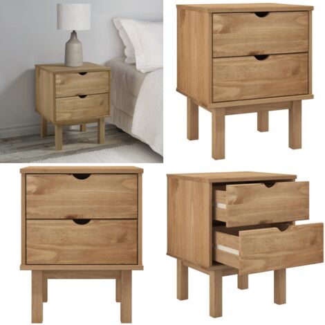 Comodino OTTA 45x39x57 cm in Legno Massello di Pino - Comodino scandinavo - Comodino con cassetti