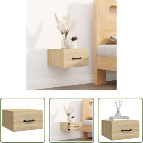 Comodino pensile -  Comodino a Muro Rovere Sonoma 35x35x20 cm