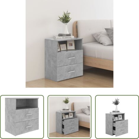 Comodino per camera da letto - Comodino Grigio Cemento 50x32x60 cm