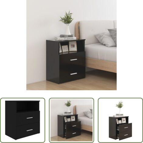 Comodino per camera da letto -  Comodino Nero 50x32x60 cm