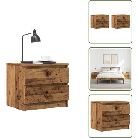 Comodino per camera da letto - vidaXL Comodini 2 pz Legno Antico 50x40x43.5 cm in Legno Multistrato - Comodino per salotto