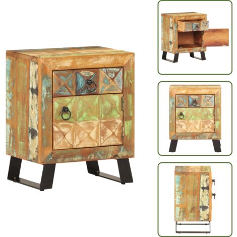 Comodino per camera da letto - vidaXL Comodino 40x30x50 cm in Legno Massello di Recupero - Comodino in legno massello