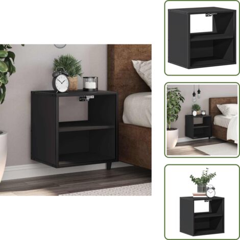 Comodino per camera da letto - vidaXL Comodino a Muro Nero 40x31x39,5 cm - Comodino per riporre oggetti