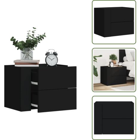 Comodino per camera da letto - vidaXL Comodino a Muro Nero 45x30x35 cm - Comodino per soggiorno