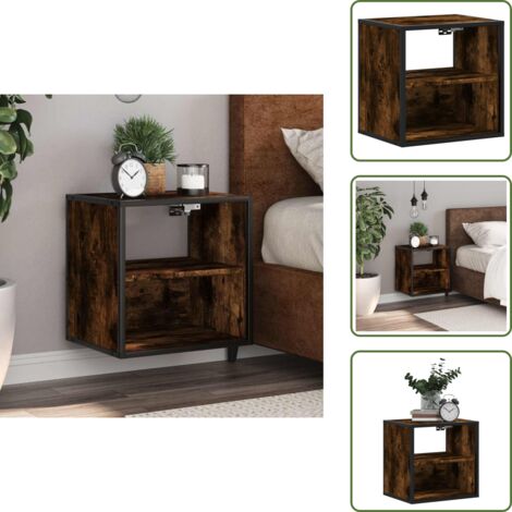 Comodino per camera da letto - vidaXL Comodino a Muro Rovere Fumo 40x31x39,5 cm - Comodino con ripiani