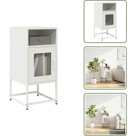 Comodino per camera da letto - vidaXL Comodino Bianco 36x39x78 cm in Acciaio Laminato a Freddo - Comodino in acciaio laminato
