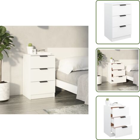Comodino per camera da letto - vidaXL Comodino Bianco 40x36x65 cm - Comodino bianco