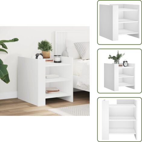 Comodino per camera da letto - vidaXL Comodino Bianco 45x50x50 cm in Truciolato - Comodino per soggiorno