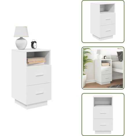 Comodino per camera da letto - vidaXL Comodino con 2 Cassetti Bianco 36x36x68 cm - Comodino con vano portaoggetti